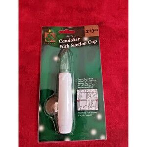 Vtg Christmas Avenue Candle With Suction Cup - Attach  Window NOB Tested